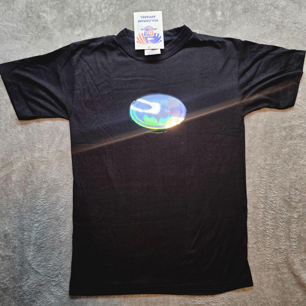 Vintage 1964 Batman Shirt Kids XL 18/20 Black Hologram Logo DG Sportswear DC